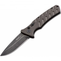 Автоматический складной нож Boker Plus Strike Coyote Spearpoint, сталь AUS-8 BlackWash™ Plain, рукоять анодированный алюминий, BK01BO424 купить в Чебоксарах