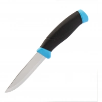 Нож с фиксированным лезвием Morakniv Companion Blue, сталь Sandvik 12С27, рукоять пластик/резина, голубой купить в Чебоксарах