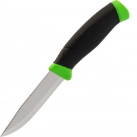 Нож с фиксированным лезвием Morakniv Companion Green, сталь Sandvik 12C27, рукоять пластик/резина, зеленый купить в Чебоксарах