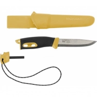 Нож с фиксированным лезвием Morakniv Companion Spark Black Yellow, сталь Sandvik 12C27, рукоять резина/пластик купить в Чебоксарах