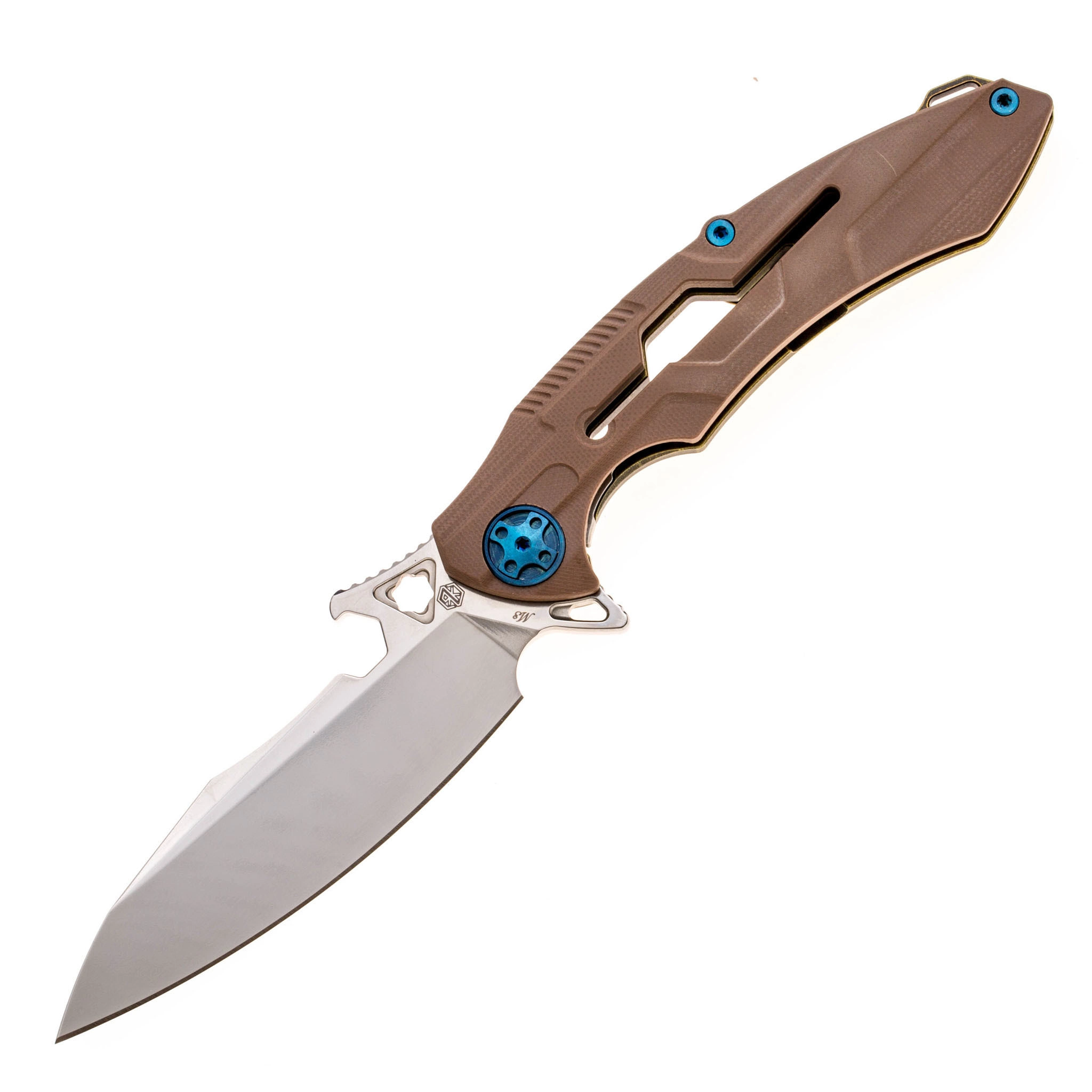 Нож складной Rikeknife M3 Brown, сталь 154CM, рукоять титан/G10