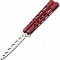 Тренировочный нож-бабочка (балисонг) Balisong Trainer, Boker Plus 01BO712, клинок из нержавеющей стали Zero-ground Plain (без заточки), рукоять стеклотекстолит G10, красный купить в Чебоксарах