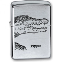 Зажигалка ZIPPO Alligator, с покрытием Brushed Chrome, латунь/сталь, серебристая, матовая, 36x12x56 купить в Чебоксарах