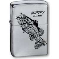 Зажигалка ZIPPO Black Bass Brushed Chrome, латунь с никеле-хром. покрыт., серебр., матов., 36х56х12мм купить в Чебоксарах