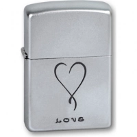 Зажигалка ZIPPO Love Satin Chrome, латунь с никеле-хромовым покрыт., серебр., матовая, 36х56х12 мм купить в Чебоксарах